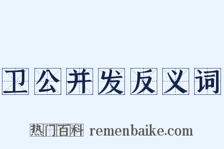 卫公并发反义词是什么意思的图片